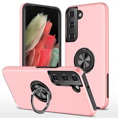 Per Samsung Galaxy S22 + 5G PC + Custodia magnetica in TPU con supporto per anello invisibile (oro rosa)