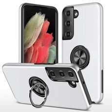 Per Samsung Galaxy S23 + 5G PC + Custodia magnetica in TPU con supporto per anello invisibile (argento)