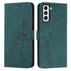 Per Samsung Galaxy S23 + 5G Skin Feel Custodia per telefono in pelle con motivo a cuore (verde)