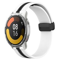 Per Xiaomi MI Watch Color 2 Cinturino in silicone pieghevole con chiusura magnetica da 22 mm (bianco + nero)