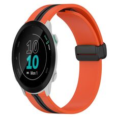 Per Garmin Forerunner 55 Cinturino in silicone pieghevole da 20 mm con chiusura magnetica (arancione + nero)