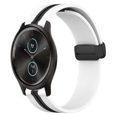Per Garmin Garminmove Style 20mm Cinturino pieghevole in silicone con chiusura magnetica (bianco + nero)