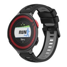 Per cinturino in silicone bicolore Garmin Forerunner 220 (nero + grigio)