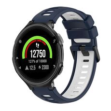 Per cinturino in silicone bicolore Garmin Forerunner 235 (blu notte + bianco)