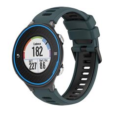 Per cinturino in silicone bicolore Garmin Forerunner 620 (verde oliva + nero)