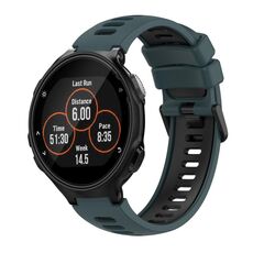 Per cinturino in silicone bicolore Garmin Forerunner 735 / 735XT (verde oliva + nero)