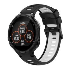 Per cinturino in silicone bicolore Garmin Forerunner 735 / 735XT (nero + bianco)