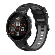 Per Garmin Forerunner 735 / 735XT Cinturino in silicone bicolore (nero + grigio)