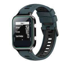 Per cinturino in silicone bicolore Garmin Approach S20 (verde oliva + nero)