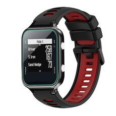 Per Garmin Approach S20 Cinturino in silicone bicolore (nero + rosso)