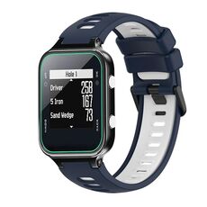 Per cinturino in silicone bicolore Garmin Approach S20 (blu notte + bianco)