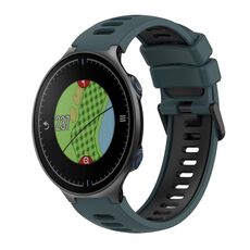 Per cinturino in silicone bicolore Garmin Approach S5 (verde oliva + nero)