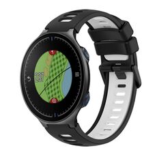 Per Garmin Approach S5 Cinturino in silicone bicolore (nero + bianco)