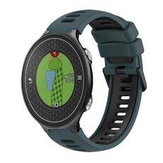 Per cinturino in silicone bicolore Garmin Approach S6 (verde oliva + nero)