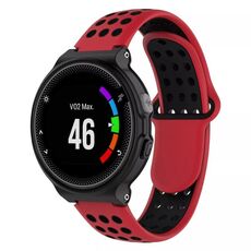 Per Garmin Forerunner 230 cinturino in silicone traspirante perforato bicolore (rosso + nero)