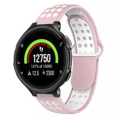Per Garmin Forerunner 235 cinturino in silicone traspirante perforato bicolore (rosa + bianco)