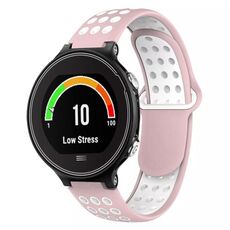 Per Garmin Forerunner 630 cinturino in silicone traspirante perforato bicolore (rosa + bianco)