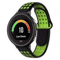 Per Garmin Forerunner 630 cinturino in silicone traspirante perforato bicolore (nero + verde)