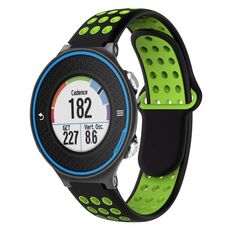 Per Garmin Forerunner 620 cinturino in silicone traspirante perforato bicolore (nero + verde)
