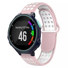 Per Garmin Forerunner 735/735XT cinturino in silicone traspirante perforato bicolore (rosa + bianco)