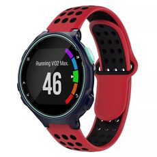 Per Garmin Forerunner 735/735XT Cinturino in silicone traspirante perforato bicolore (rosso + nero)