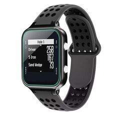 Per Garmin Approach S20 cinturino in silicone traspirante perforato bicolore (grigio + nero)