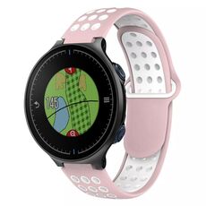 Per Garmin Approach S5 Cinturino in silicone traspirante perforato bicolore (rosa + bianco)