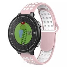 Per Garmin Approach S6 Cinturino in silicone traspirante perforato bicolore (rosa + bianco)