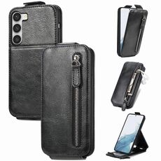 Per Samsung Galaxy S23 + 5G Portafoglio con cerniera verticale Custodia per telefono in pelle (nero)