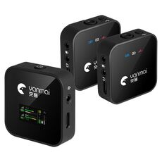 Yanmai GF525 2 in 1 Broadcast 2.4G Wireless Lavalier Microfono Mini microfono a clip con display a LED