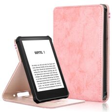 Per Amazon Kindle 11th Gen 2022 6.0 pollici Marmo Tessuto Texture Tablet Smart Case (Rosa)