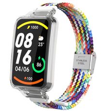 Per Xiaomi Mi Band 7 Pro Cinturino integrato con fibbia in nylon intrecciato (arcobaleno)