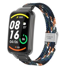 Per Xiaomi Mi Band 7 Pro Cinturino integrato con fibbia in nylon intrecciato (denim)
