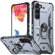Per Samsung Galaxy S23 + 5G Custodia per telefono con supporto ad anello (grigio)