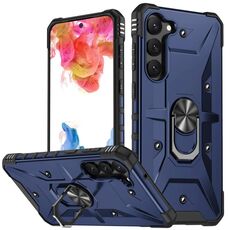 Per Samsung Galaxy S23 + 5G Custodia per telefono con supporto ad anello (blu)