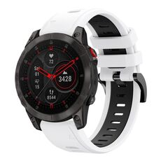 Per Garmin EPIX Gen 2 22mm Cinturino sportivo in silicone bicolore (bianco + nero)