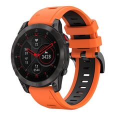 Per Garmin EPIX Gen 2 22mm Cinturino sportivo in silicone bicolore (arancione + nero)