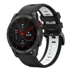 Per Garmin EPIX Gen 2 22mm Cinturino sportivo in silicone bicolore (nero + bianco)