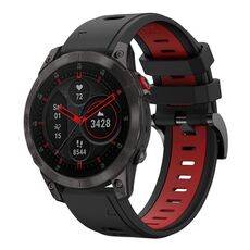 Per Garmin EPIX Gen 2 22mm Cinturino sportivo in silicone bicolore (nero + rosso)