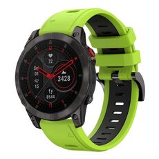 Per Garmin EPIX Gen 2 22mm Cinturino sportivo in silicone bicolore (verde lime + nero)