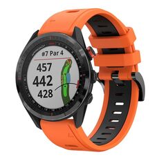 Per Garmin Approach S62 Cinturino sportivo in silicone bicolore da 22 mm (arancione + nero)
