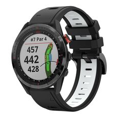 Per Garmin Approach S62 22mm Cinturino sportivo in silicone bicolore (nero + bianco)