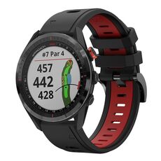 Per Garmin Approach S62 22mm Cinturino sportivo in silicone bicolore (nero + rosso)