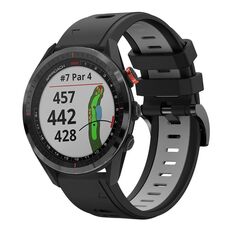 Per Garmin Approach S62 Cinturino sportivo in silicone bicolore da 22 mm (nero + grigio)