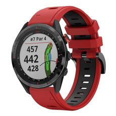 Per Garmin Approach S62 22mm Cinturino sportivo in silicone bicolore (rosso + nero)