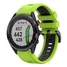 Per Garmin Approach S62 Cinturino sportivo in silicone bicolore da 22 mm (verde lime + nero)