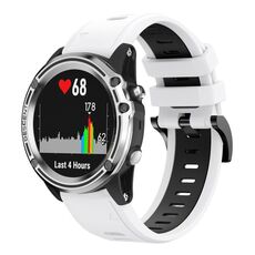 Per Garmin Quatix 5 22mm Cinturino sportivo in silicone bicolore (bianco + nero)