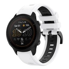 Per Garmin Forerunner 955 22mm Cinturino sportivo in silicone bicolore (bianco + nero)
