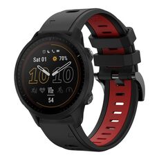 Per Garmin Forerunner 955 22mm Cinturino sportivo in silicone bicolore (nero + rosso)