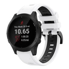 Per Garmin Forerunner 945 22mm Cinturino sportivo in silicone bicolore (bianco + nero)